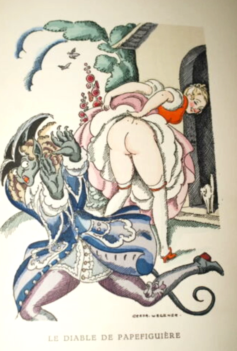 Illustrazione del libro di Jean de La Fontaine's - Le Diable de Papefiguière